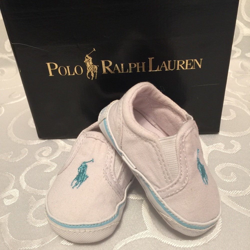 Ralph Lauren Baby White Slip On Shoes Size 1